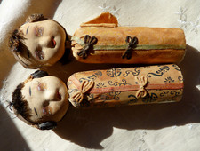 2 x Antique Peg Dolls Chinese