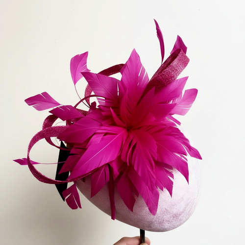 Women flower feather hair hat - flower,