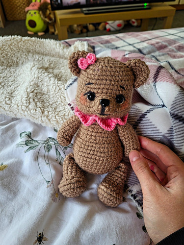 Handmade crochet teddy bear