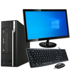 Desktop Computer Set Core i3 PC DELL/ HP 4GB RAM 250GB HD & 19"Screen Win10 WiFi