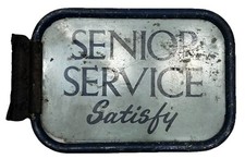 DOUBLE SIDED METAL SIGN SENIOR SERVICE , 19" X 14” VINTAGE ADVERTISING Original