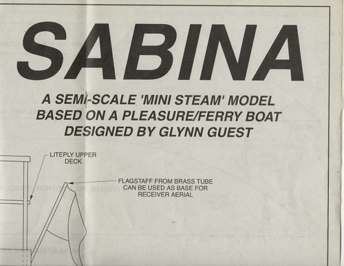 Model boat plans sabina - boat,