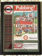 1980s Bus Stop. Authentic London Transport Advertising. Routemaster moquette.