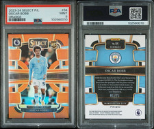 2023/24 Panini Select PL Manchester City RC Rookie OSCAR BOBB /75 Orange PSA 9
