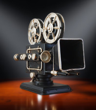 Vintage Movie Camera Decor Retro Film Projector Figurine Metal Replica Sculpture