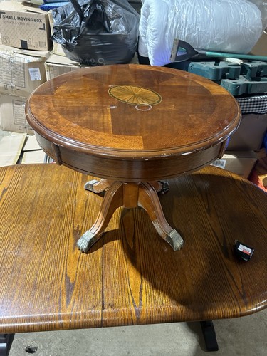 Vintage round drum table - vintage,