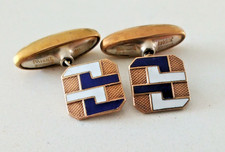 Art Deco Cufflinks gold Blue &