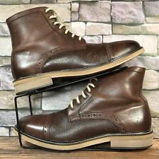 Onfire High Top Brown Leather Brogue Mens Boots Lace Up Size UK 10 / EU 44 - VGC