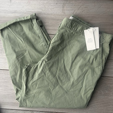 MARKS & SPENCER WOMENS M&S Onyx Green Cotton Rich Tea Dyed chinos trousers