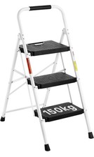 3 Step Ladder, Capacity 150KG with Wide Anti-Slip Pedals, Folding, Lightweight