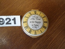 Staffordshire Enamels Trinket Box / Pill Pot - THE TIME TO BE HAPPY IS NOW