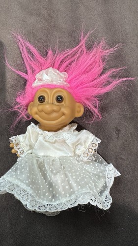 Pink hair wedding bride troll - pink,