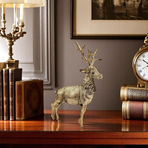 Handmade brass deer - brass, statue
