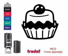 Cupcake Rubber Stamp 11mm, cafe, coffee shop, bakery loyalty card reward scheme
