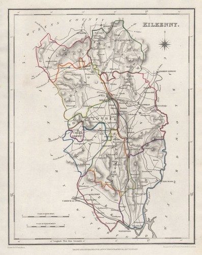 County kilkenny antique map - county,