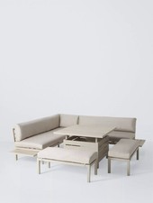 John Lewis Platform 8-Seater Corner Garden Dining Table  Lounge Set Taupe