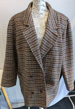 Women's Alpaca Wool Houndstooth Jacket / Blazer - Size 20