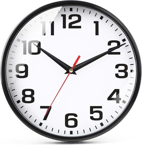 Silent wall clock - silent, black