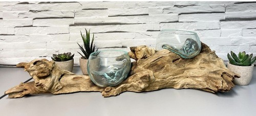 Artisan molten glass bowl - glass, on