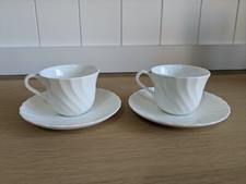 Wedgewood Candlelight Espresso Coffee Cups and Saucers x Pair White Bone China