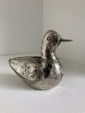 Vintage Hand Made White Metal Riveted Indian Duck