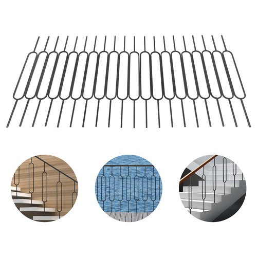 Wrought iron balusters black - iron,