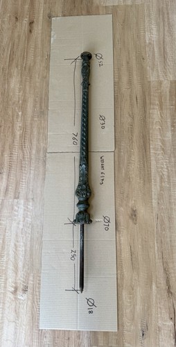 Cast iron decorative newel - cast,