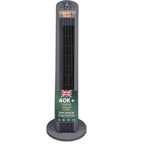 Tower fan grey black - fan, grey/black