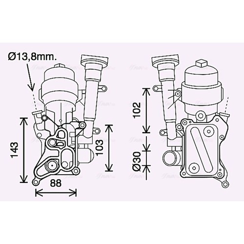 Engine oil cooler for - oil,