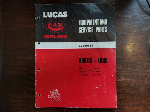 Lucas parts book hillman imp - lucas,