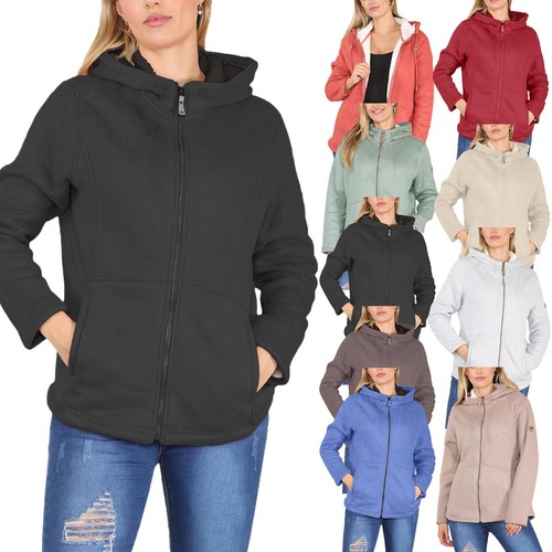 Ladies hooded fleece sherpa - ladies,