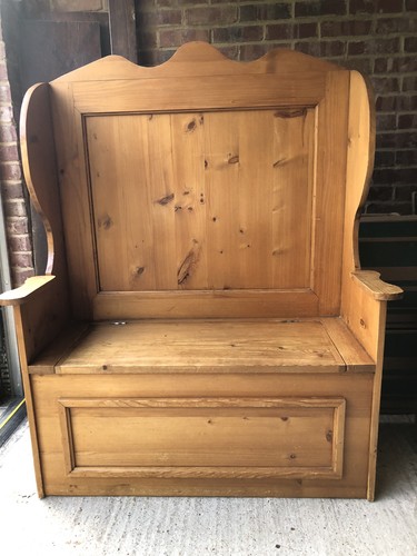 Tall monks bench storage - ,