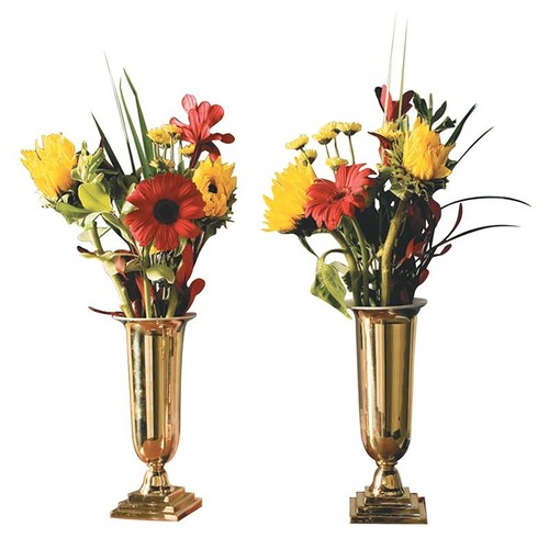 Brass altar vases - brass, with