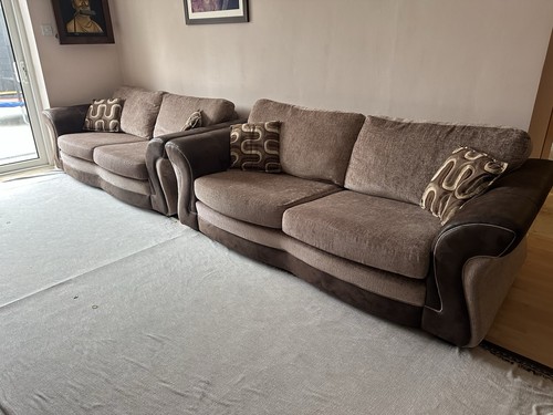 Modern beige brown sofa - &,
