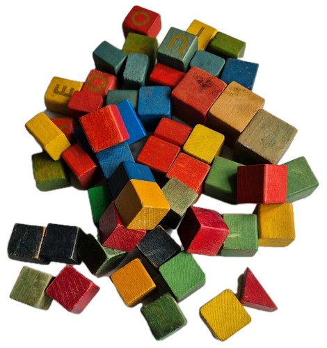 Vintage coloured wooden abc - ​vintage,