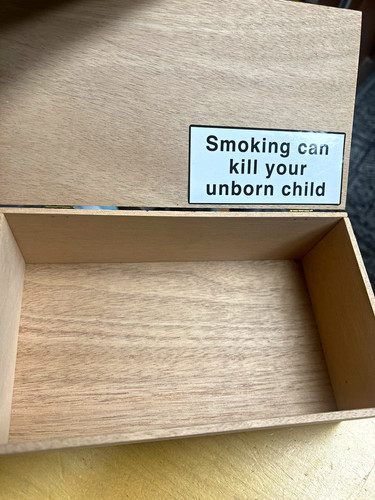 Wooden hinged cigar box - wooden,