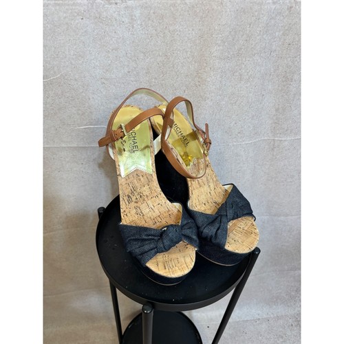 Michael kors denim cork wedge - denim,