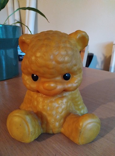 Vintage squeaky toy bear - vintage,