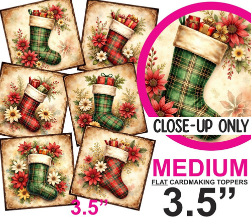 Christmas card toppers tartan - card,