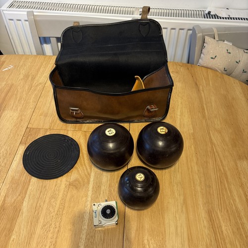 Pair vintage lawn bowls - lawn, &