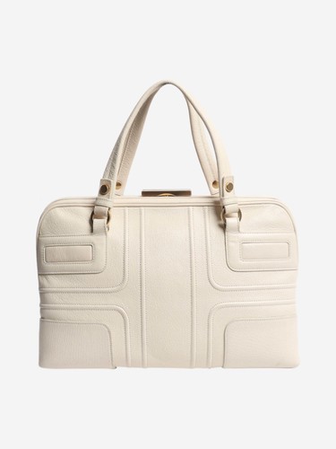 Smythson ivory leather top - leather,