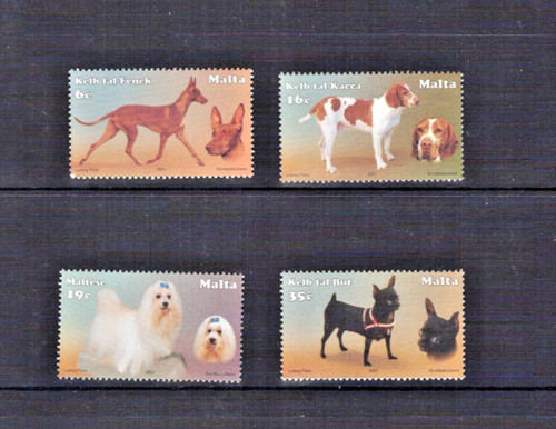 Malta 2001 maltese dogs mnh - malta:, dogs,
