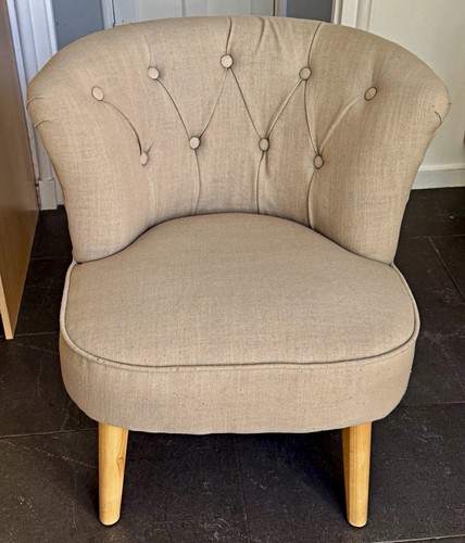 Beige linen blend upholstered - beige,