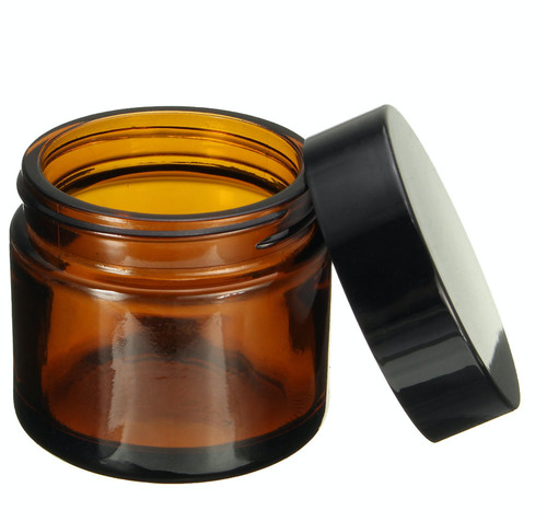 Amber glass cosmetic jar - cosmetic,