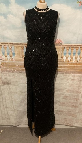 Evening dress black sequin - dress,