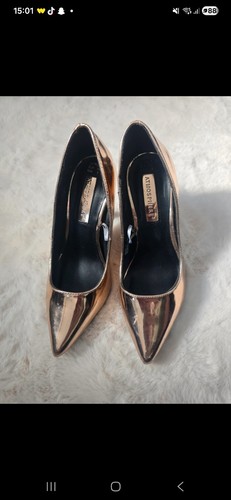 Women gold pointed toe high - gold,