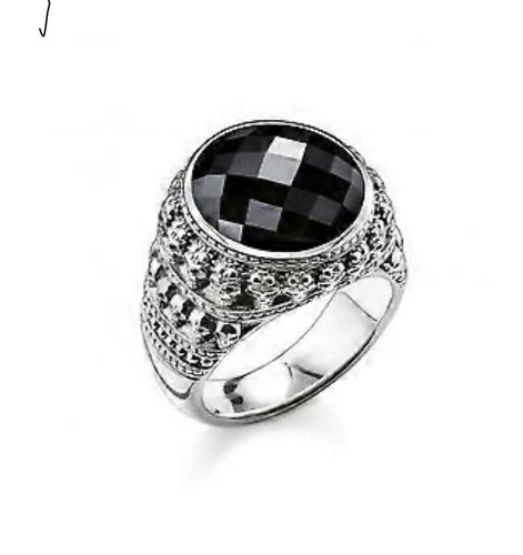 Thomas sabo onyx skulls ring - onyx,