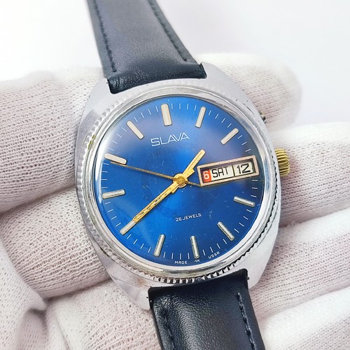 Vintage soviet watch slava - vintage,
