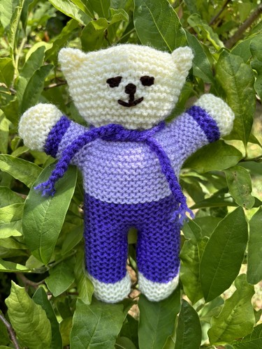 Handmade knitted teddy bear - handmade,