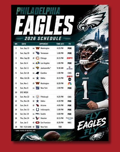 Philadelphia eagles schedule - philadelphia,
